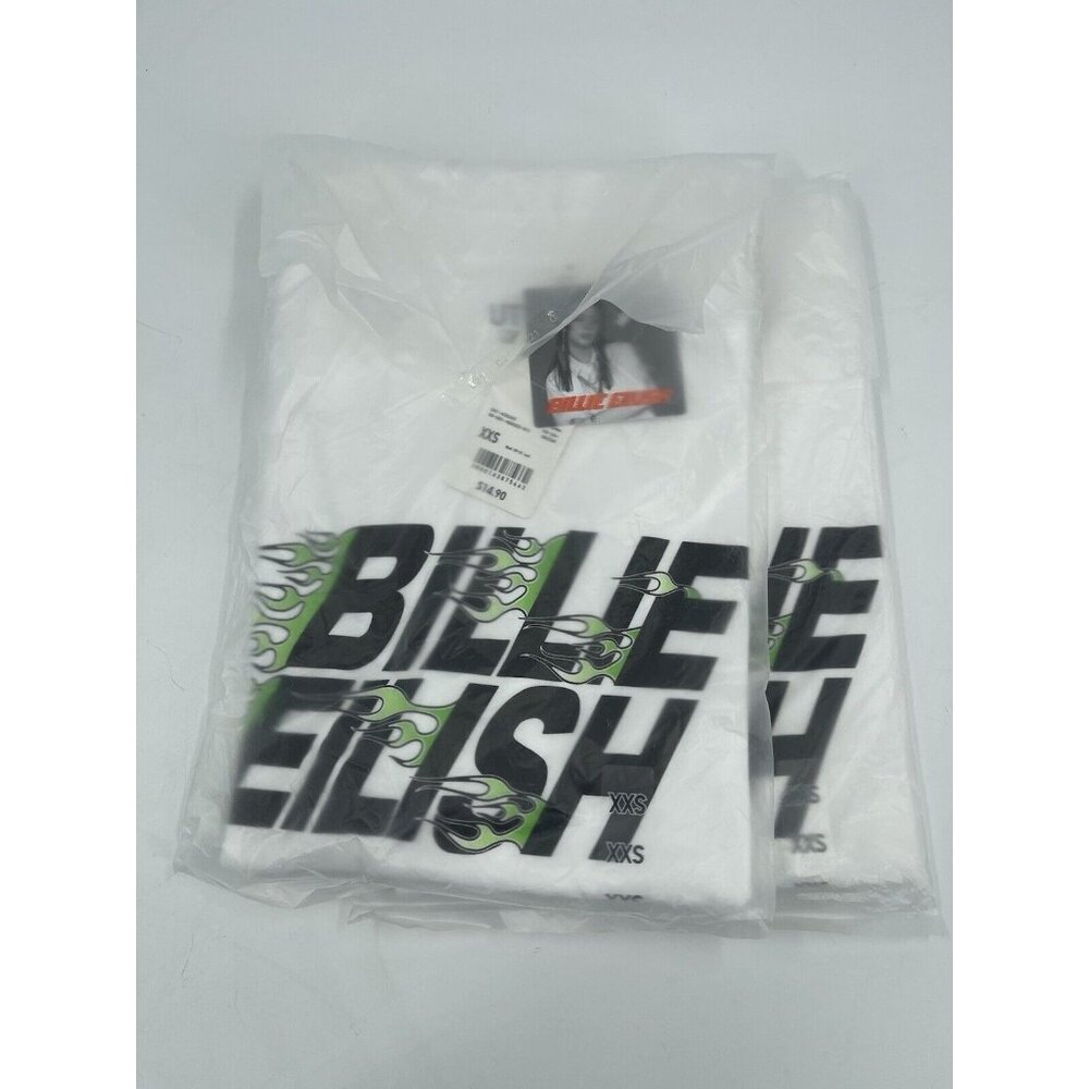 Uniqlo Billie Eilish Takashi Murakami‎ Green Flames Tee Shirt White Size XXS